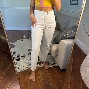 VINTAGE - White denim, offset button, super cute! tagged size 8, fits like 4
